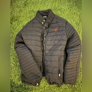 TESLA Puffer Jacket - Black Puffy Jacket, Size Small, Unisex